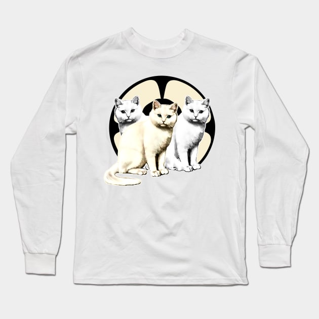 white and gray kittens Long Sleeve T-Shirt by Marccelus